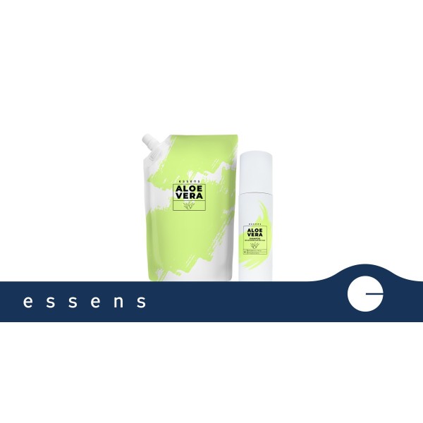 Coffret – Shampoing Aloe vera pour cheveux colorés et secs + Recharge (200 ml + 500 ml)