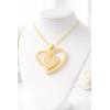 Collier chaîne avec pendentif double cœurs sertis de diamants CZ – Coffret berlingot