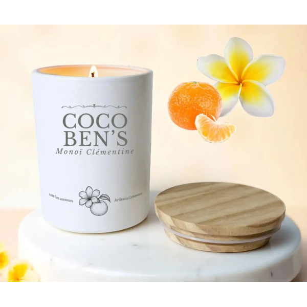Bougie au parfum de Grasse - Monoï Clémentine - 200ml