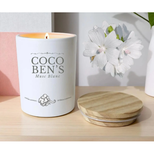 Bougie au parfum de Grasse - Musc blanc - 200ml