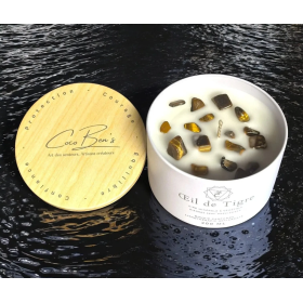 Bougie Lithothérapie - Œil de Tigre - 200 ML