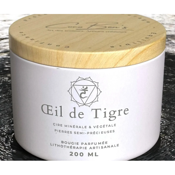 Bougie Lithothérapie - Œil de Tigre - 200 ML