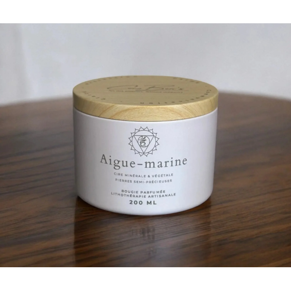 Bougie Lithothérapie - Aigue-Marine - 200 ML