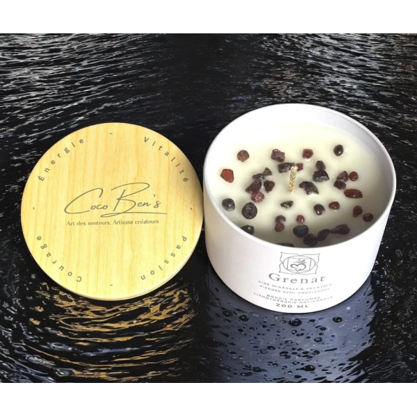 Bougie Lithothérapie - Grenat - 200 ML