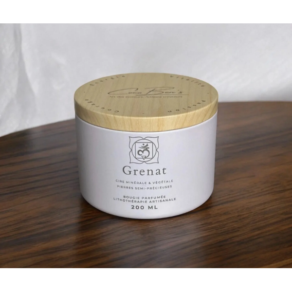 Bougie Lithothérapie - Grenat - 200 ML