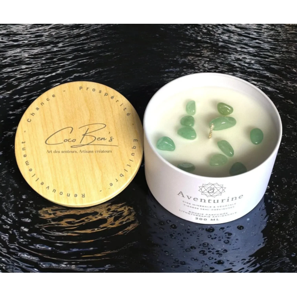 Bougie Lithothérapie - Aventurine - 200 ML