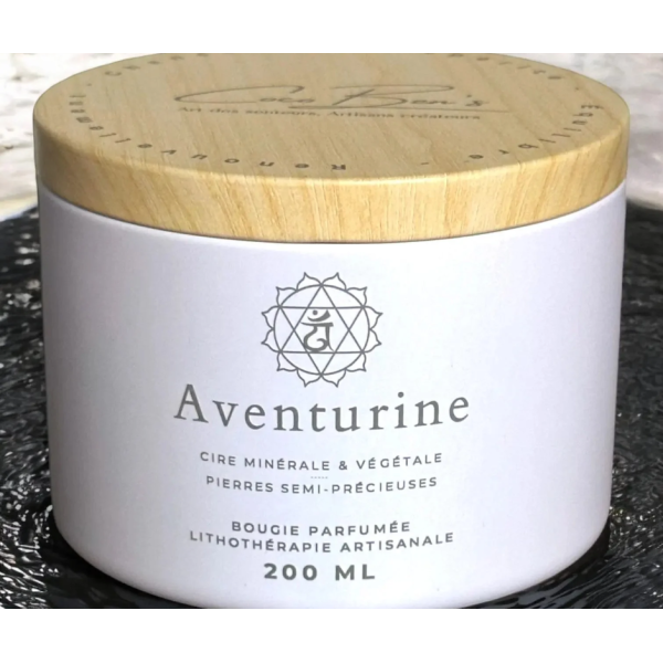 Bougie Lithothérapie - Aventurine - 200 ML