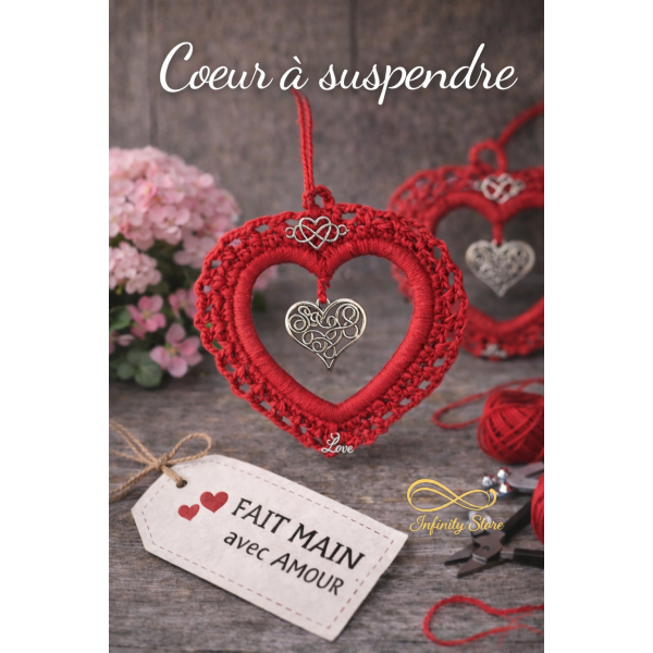 Cœur crocheté , fait main
