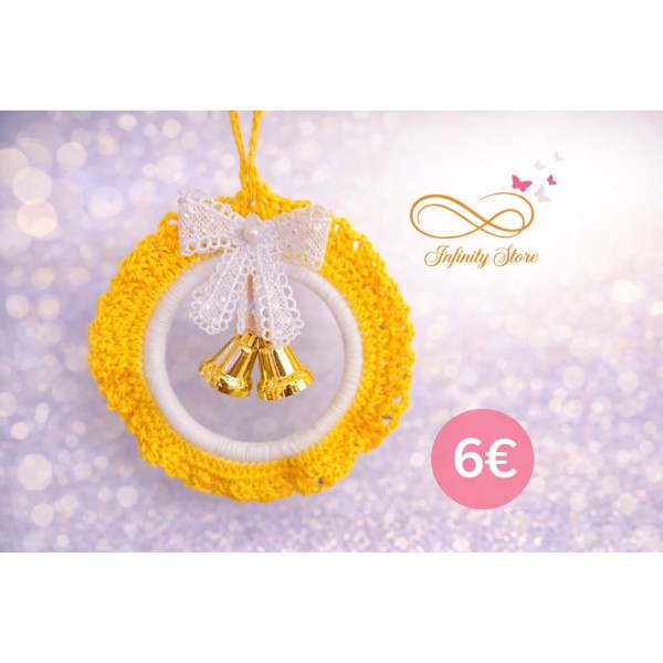 Couronne Cloche Jaune – Fait Main en Crochet