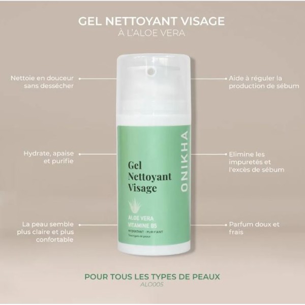 GEL NETTOYANT VISAGE A L'ALOE VERA