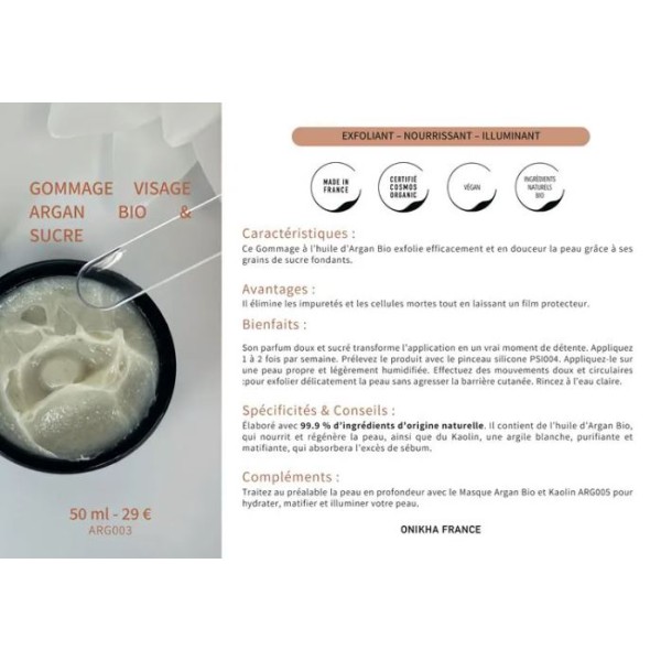 GOMMAGE VISAGE A L'HUILE D'ARGAN BIO