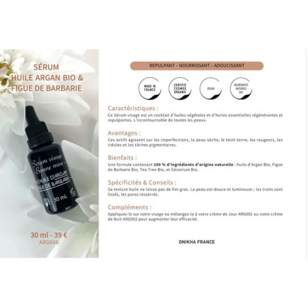 SÉRUM VISAGE A L'ARGAN BIO