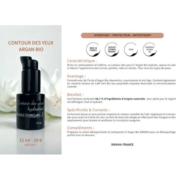 CONTOUR DES YEUX SOIN A L'HUILE D'ARGAN BIO