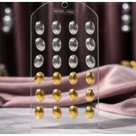 Paires de Boucles d’Oreilles Ovales Striées – Sans Nickel