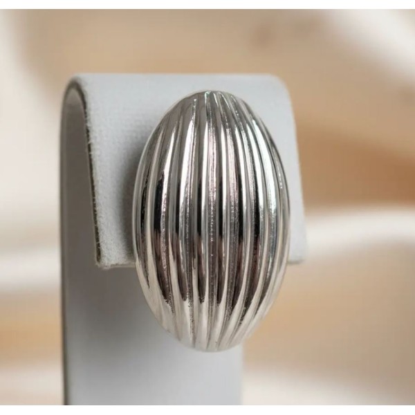 Paires de Boucles d’Oreilles Ovales Striées – Sans Nickel