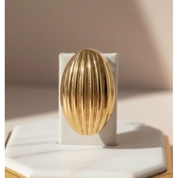 Paires de Boucles d’Oreilles Ovales Striées – Sans Nickel